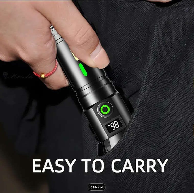 Besjaar zaklamp led oplaadbaar met 5200mAh Batterij - 9000 Lumen - USB-C Oplaadbaar - Waterproof IP65