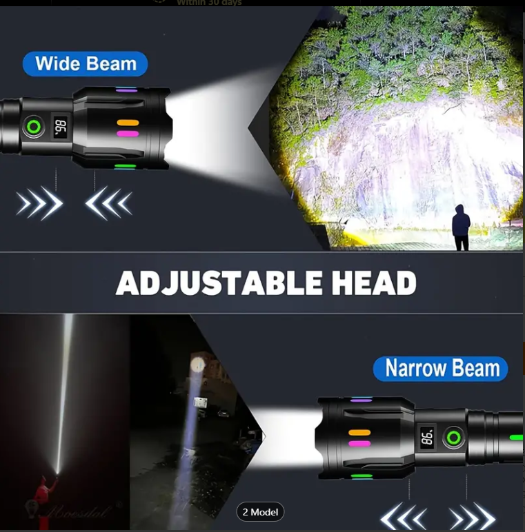 Besjaar zaklamp led oplaadbaar met 5200mAh Batterij - 9000 Lumen - USB-C Oplaadbaar - Waterproof IP65