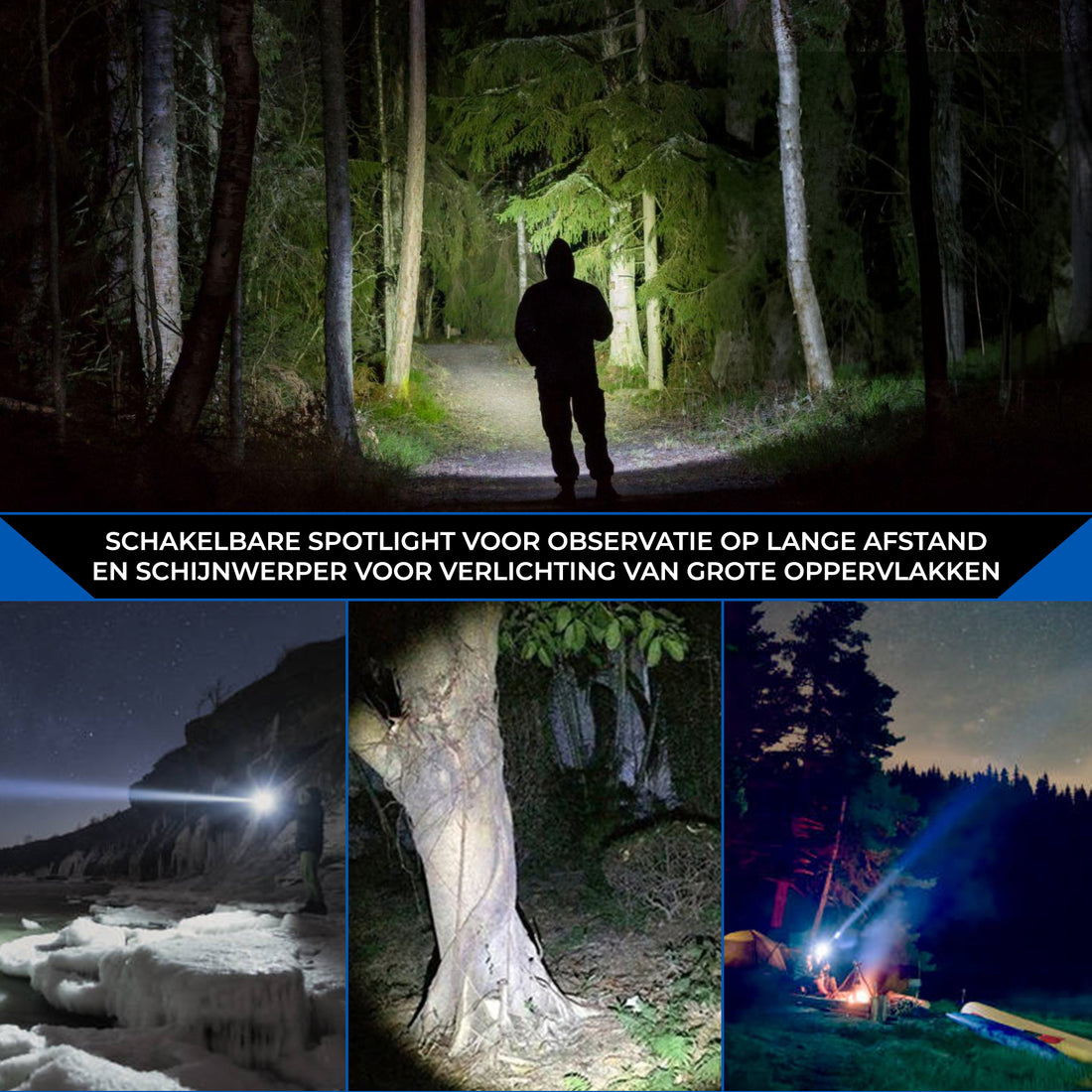 Besjaar zaklamp led oplaadbaar met 5200mAh Batterij - 4000 Lumen - USB-C Oplaadbaar - Waterproof IP65