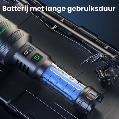 Besjaar zaklamp led oplaadbaar met 5200mAh Batterij - USB-C Oplaadbaar - Waterproof IP65