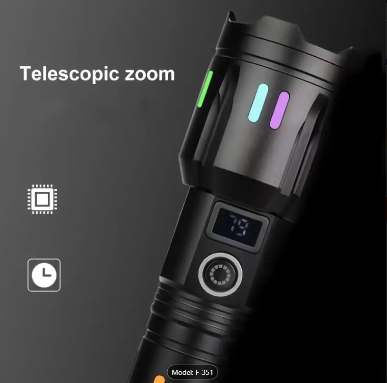 Besjaar zaklamp led oplaadbaar met 5200mAh Batterij - 9000 Lumen - USB-C Oplaadbaar - Waterproof IP65