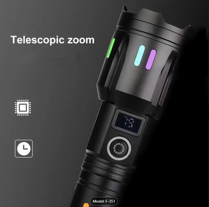 Besjaar zaklamp led oplaadbaar met 5200mAh Batterij - 9000 Lumen - USB-C Oplaadbaar - Waterproof IP65