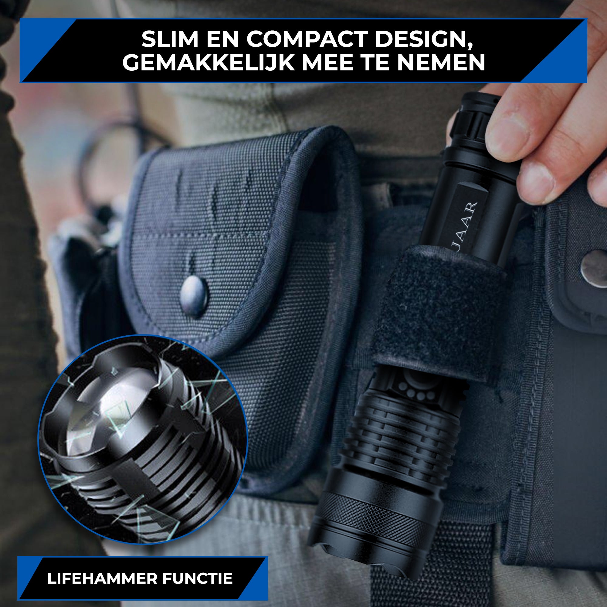 Besjaar zaklamp led oplaadbaar met 5200mAh Batterij - 4000 Lumen - USB-C Oplaadbaar - Waterproof IP65